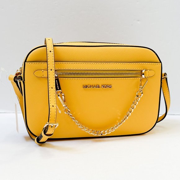 Michael Kors Jet Set Item East West Chain Shoulder Crossbody Bag Daffodil - Picture 3 of 12